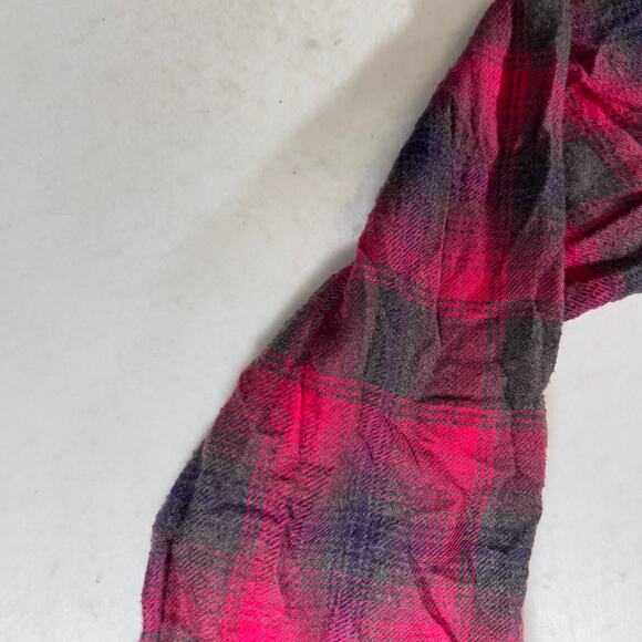 American Eagle Outfitters Button Flannel Shirt Woman S Boyfriend Fit Pink Black - Picture 10 of 15